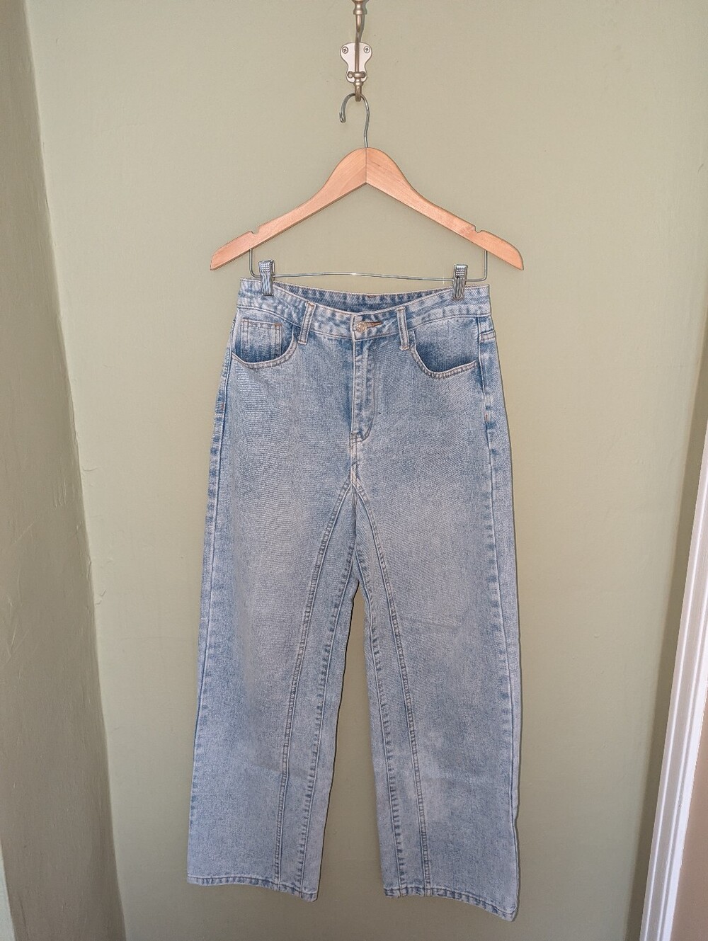 Urbanic Light Wash High Rise Wide Leg Denim Jeans